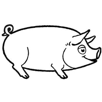 Cartoon Pig Drawing - Gallery