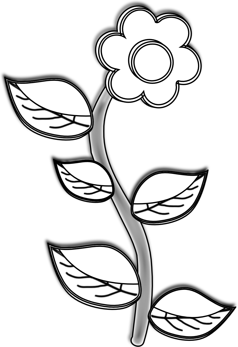 Simple Black And White Sunflower Drawing | Clipart Panda - Free ...