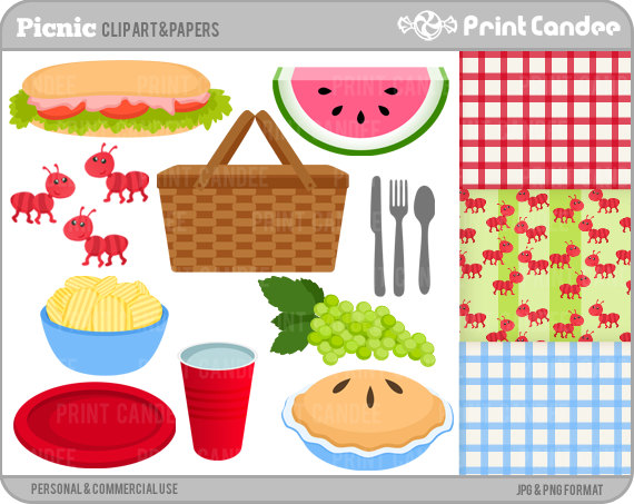 Picnic Digital Clip Art Personal and Commercial by printcandee