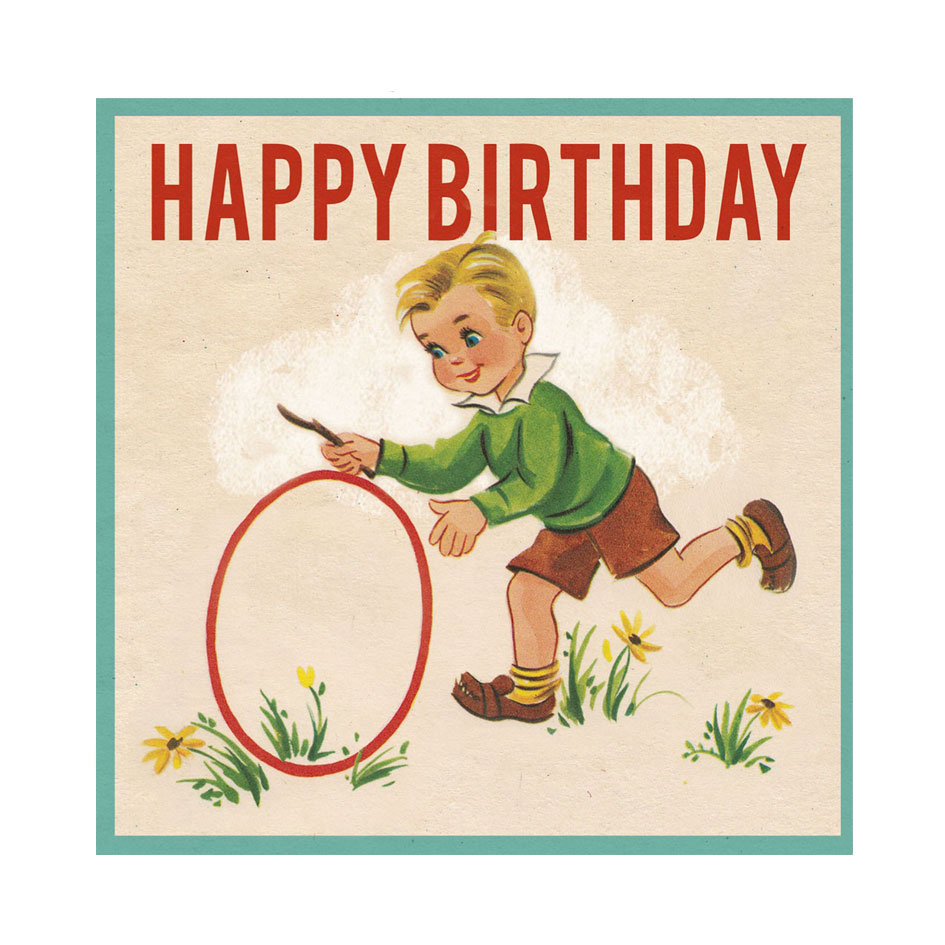 Vintage Birthday Boy Card - Elfie Children's Clothes