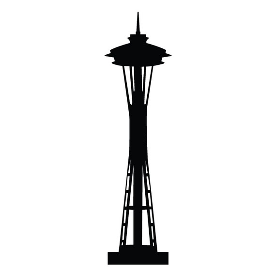 Seattle Space Needle 7 ft Tall Vinyl Wall Decal by WilsonGraphics