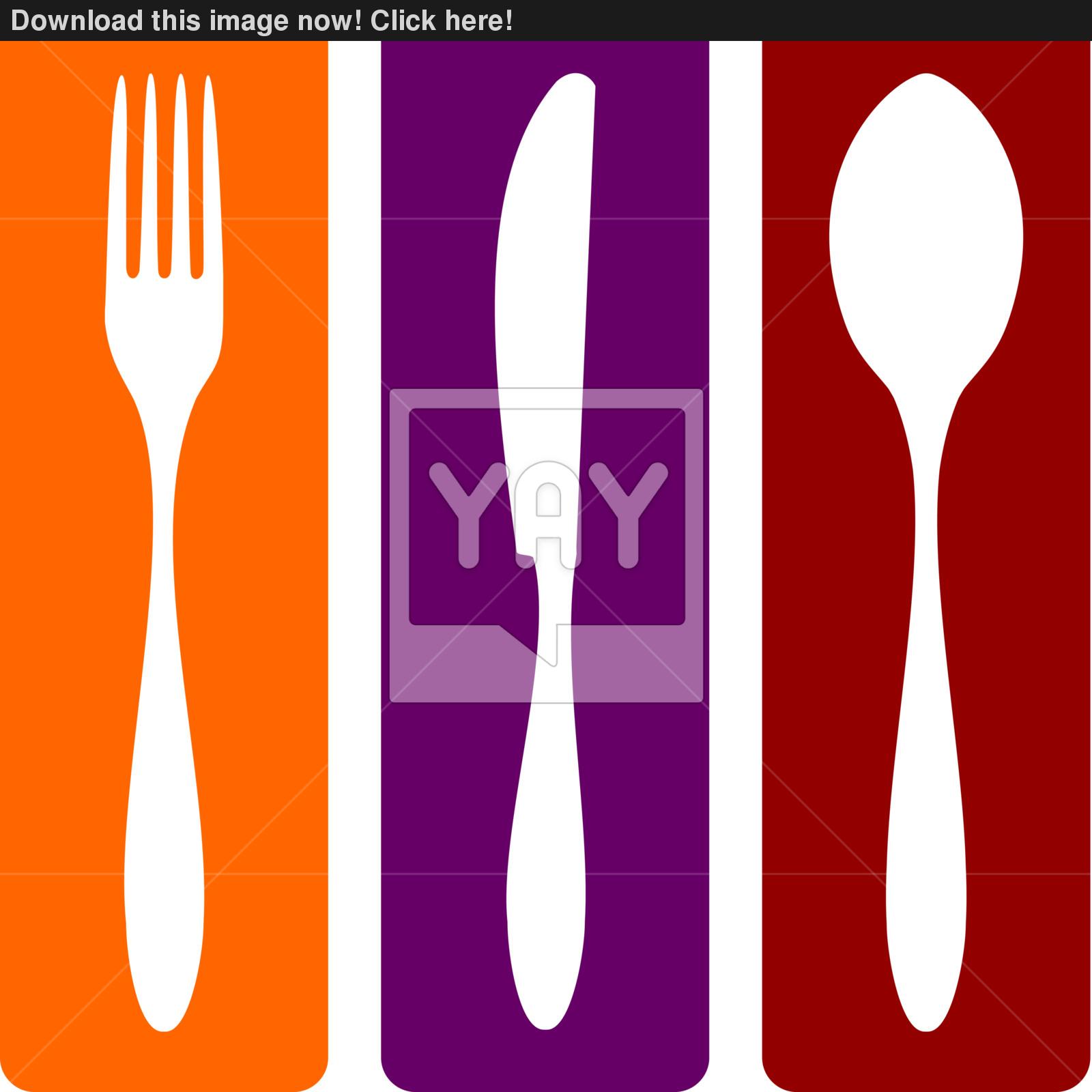 Fork, knife and spoon vector | YayImages.com