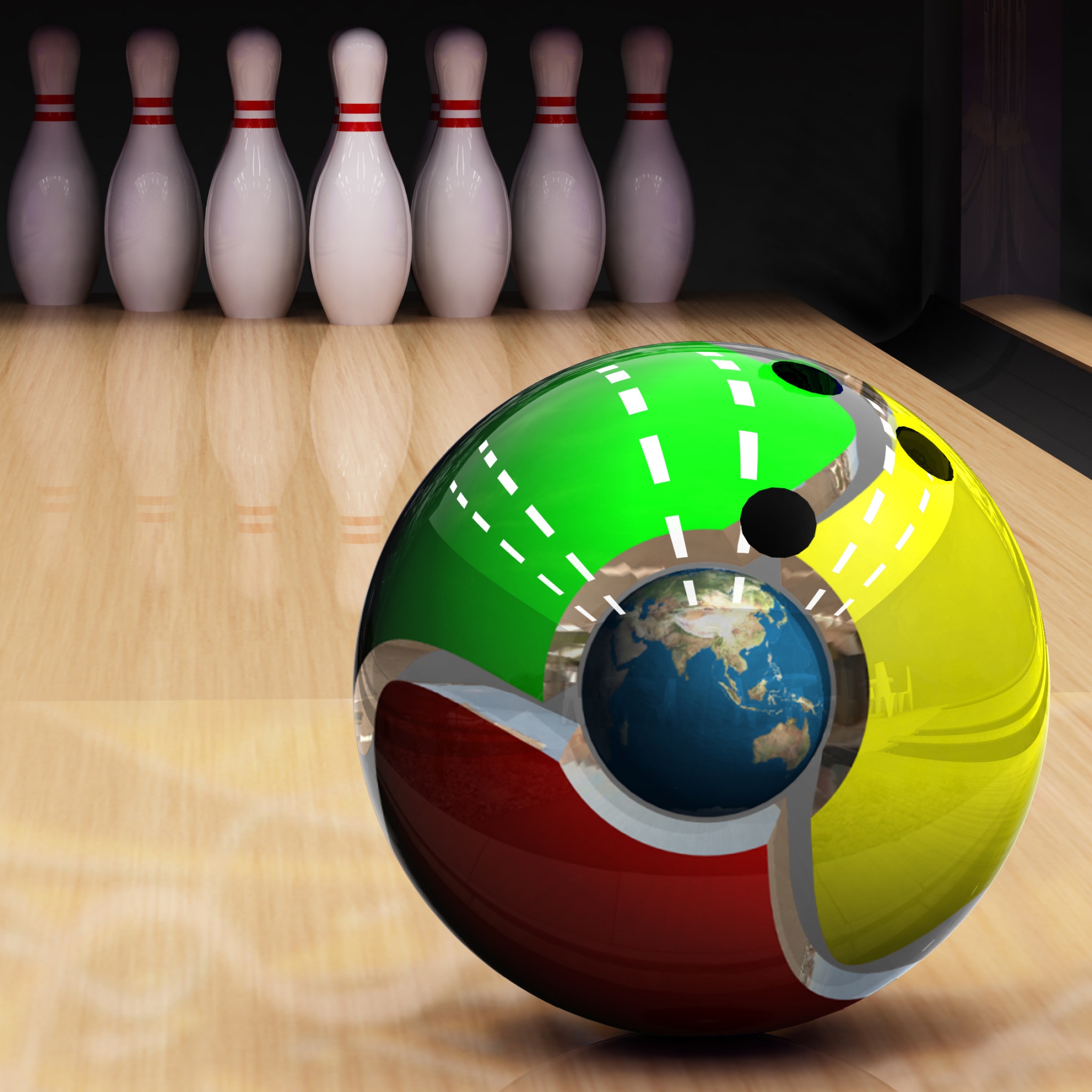 Chrome Bowling Ball iPad 3,4 & Air Wallpaper | ID: 36322