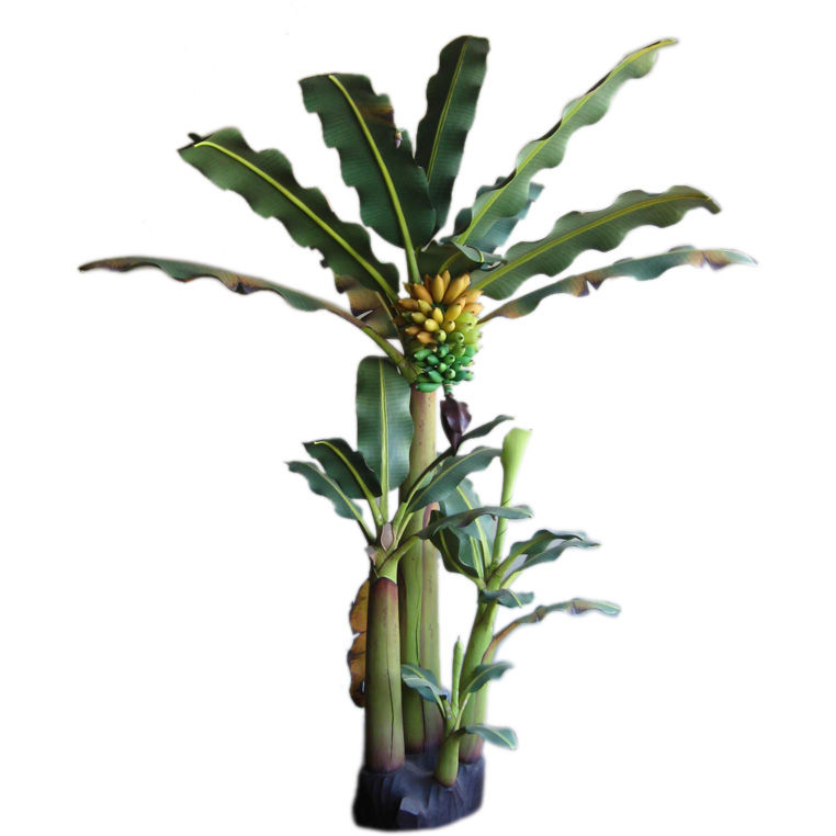 HAND CARVED AND PAINTED PLANTAIN TREES at 1stdibs