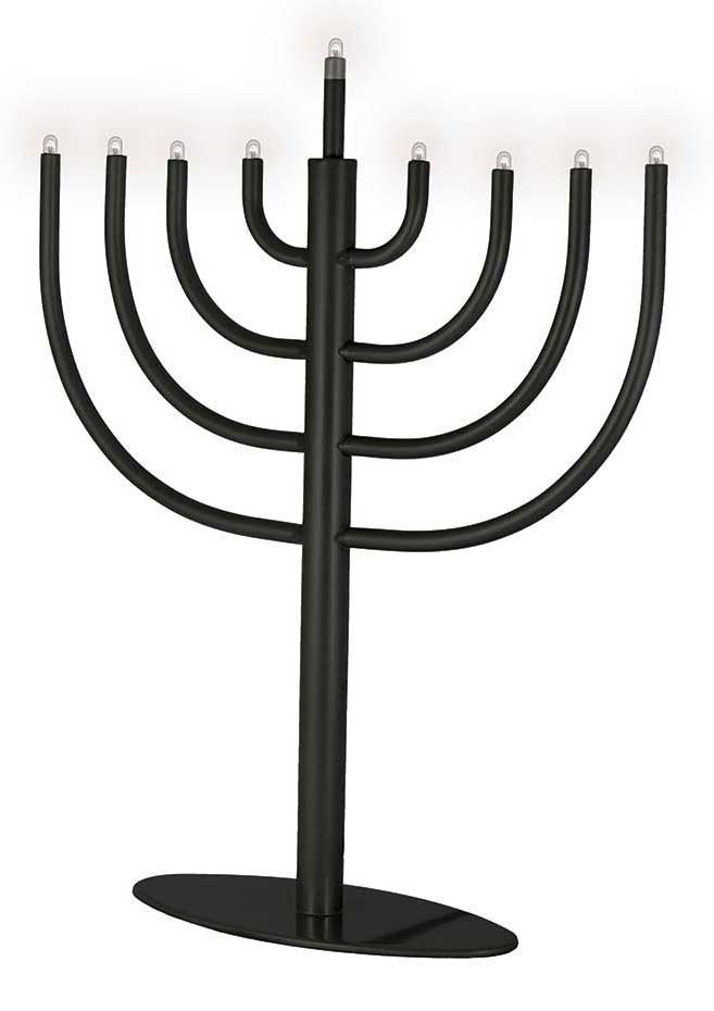 Traditional Low Volt Electric Menorah - Black