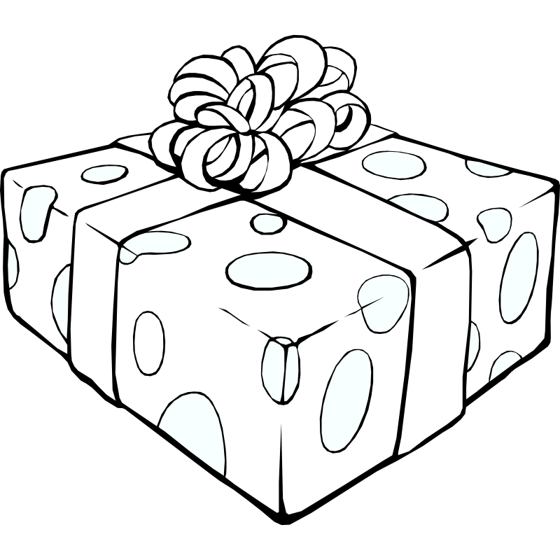 Clipart - Gift Line Art