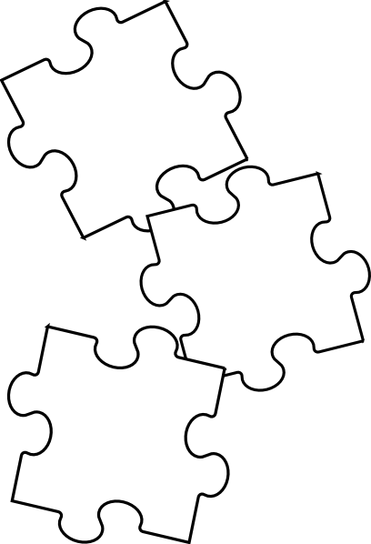 Black White Puzzle Piece Clip Art Vector Online Royalty - ClipArt ...