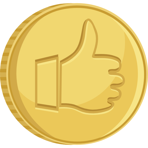 Thumbs Up Gold Coin clip art - vector clip art online, royalty ...