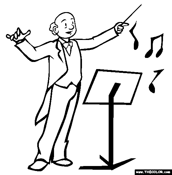 Music Conductor Coloring Page | Clipart Panda - Free Clipart Images
