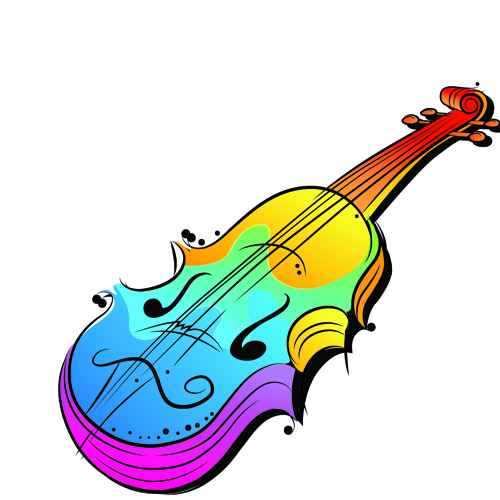 Colorful Animal and Musical instruments illustrations vector 04 ...