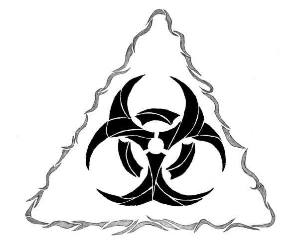 Black And Red Biohazard Symbol Tattoo Artwork By IRew | Tattoomagz ...
