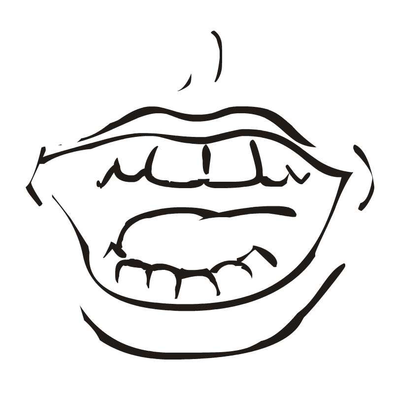 Mouth And Tongue Clipart Black And White | Clipart Panda - Free ...