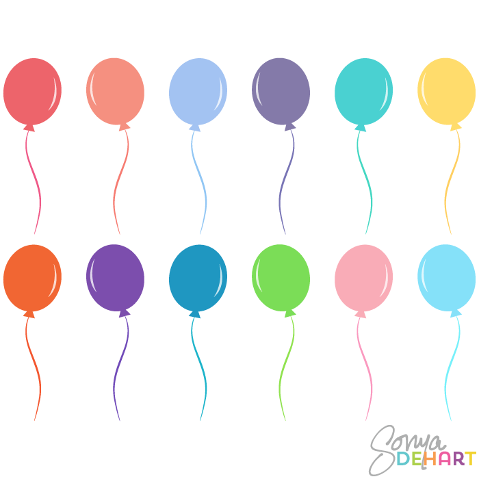 Vector Clip Art Birthday Party Balloons