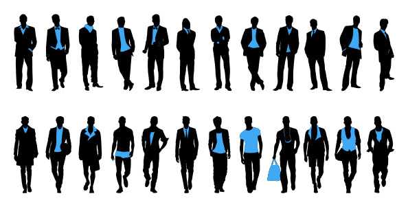 Fashion Men Silhouettes Set - Free PSD Files