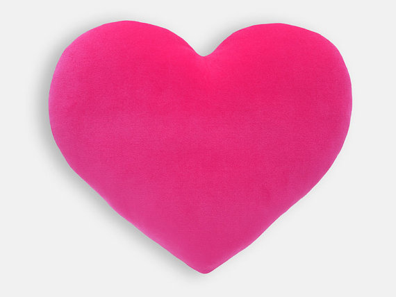 Hot Pink Velvet Heart Shaped Decorative Pillow by SendASmooch