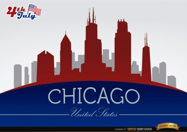 Chicago city skyline background Vector | Free Download