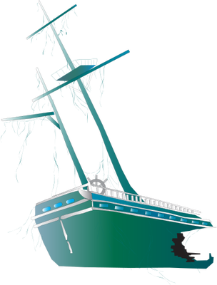 Shipwreck - Culture/Archaeology - Vector Illustration/Drawing ...