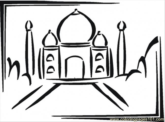 Coloring Pages Taj Mahal In India (Countries > India) - free ...