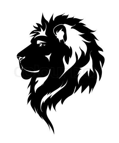 Lion head profile - simple | Art | Pinterest
