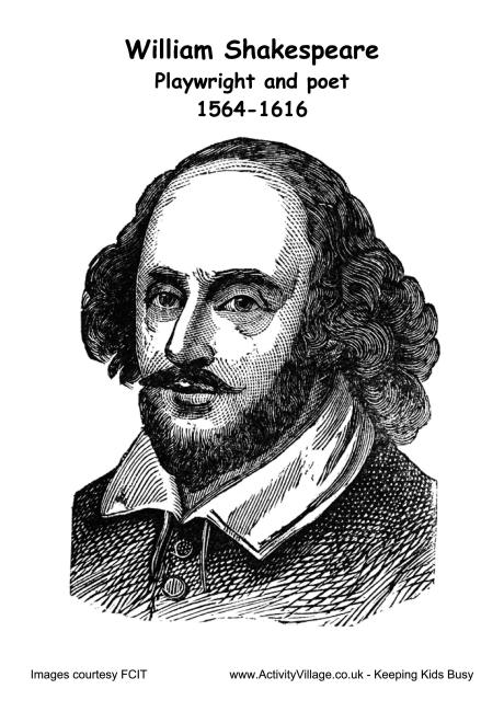 william_shakespeare_colouring_ ...