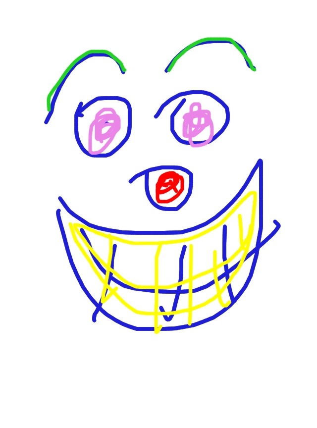 Scary Happy Face with Color | Free Crappy Images