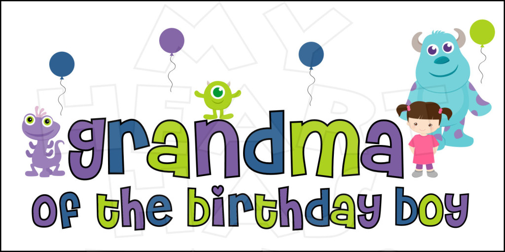 Monsters Inc. Grandma of the Birthday Boy INSTANT DOWNLOAD digital ...
