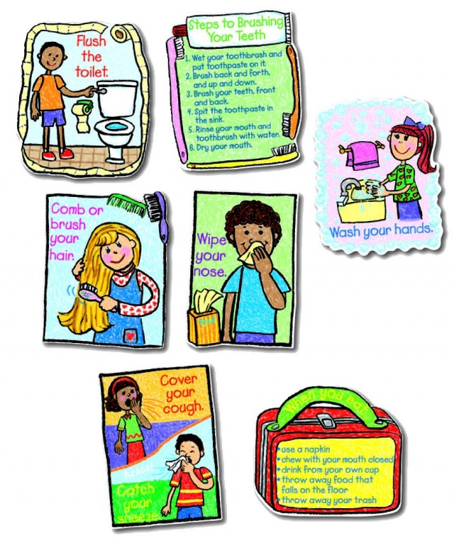 Hygiene Kid Drawn Promoni 39 S 298011 Flashcards For Kids