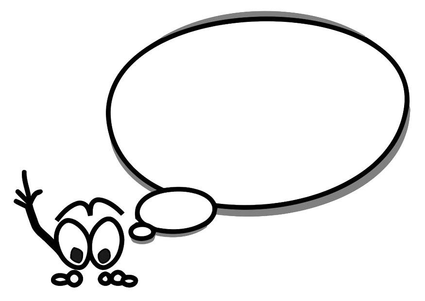 Coloring page character with speech balloon - img 19662.