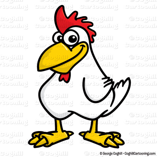 Cartoon Chicken Clip Art Stock Illustration - Coghill Cartooning