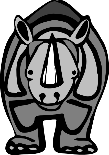 Rhino Clipart Black And White | Clipart Panda - Free Clipart Images