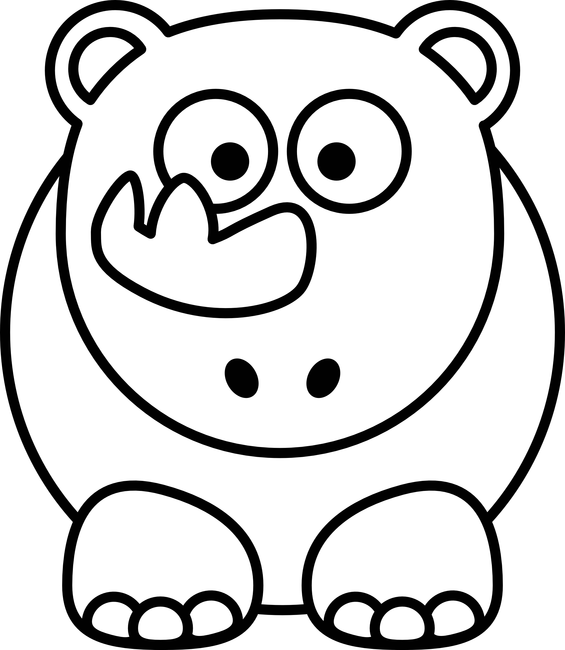 Rhino Clipart Black And White | Clipart Panda - Free Clipart Images