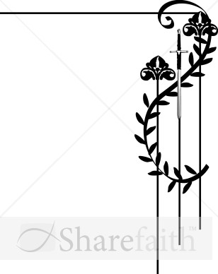 Christian Black and White Page Corner | Religious Borders