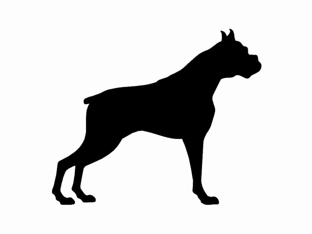 Boxer Dog Silhouette Custom Die Cut Vinyl by StickEmUpDecalsAZ