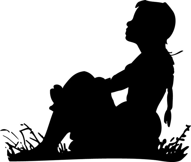 Pix For > Young Girl Reading Silhouette