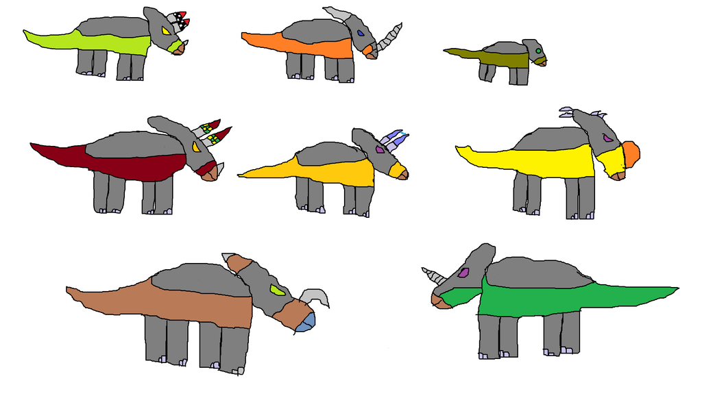 Cyber Dinos p5 Ceratopsians by KingdomEds on deviantART