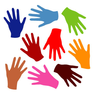 CLIPART HANDS COLOR | Royalty free vector design
