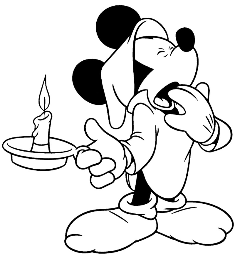 Mickey Mouse Feel Sleepy Coloring Page : KidsyColoring | Free ...