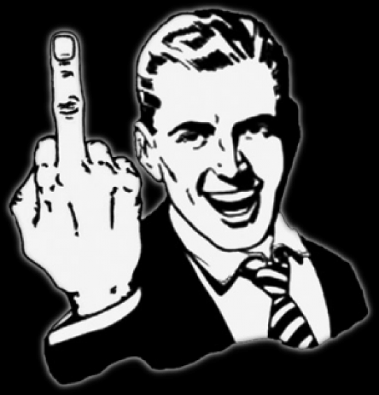 Ain't throwing up no diamonds, here's the middle finger, go shove ...