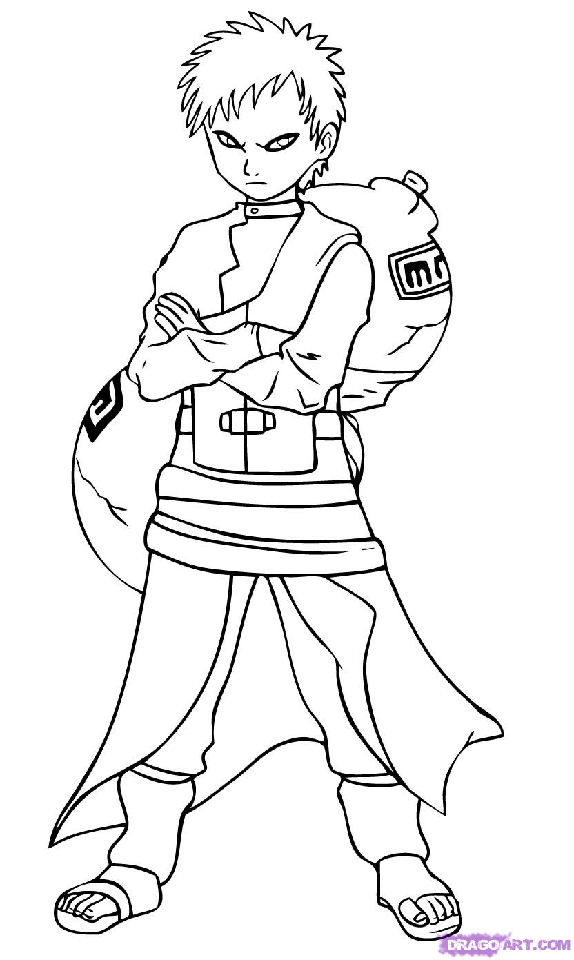 How to Draw Gaara, Step by Step, Naruto Characters, Anime, Draw ...