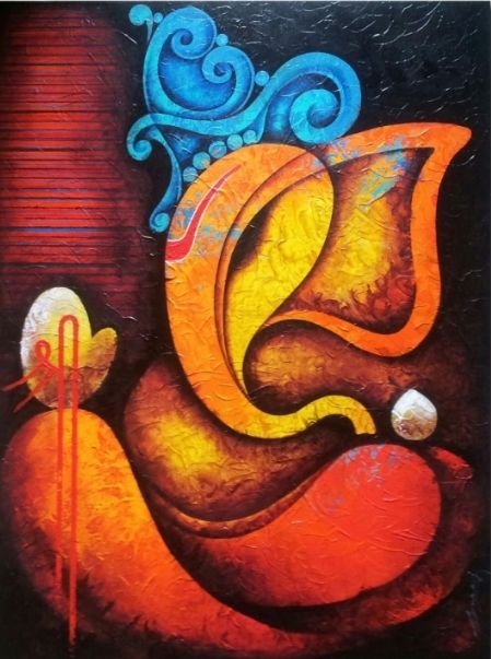 Rare Thoughts Art Gallery Lord Ganesha Acrylic Painting | Lord ...
