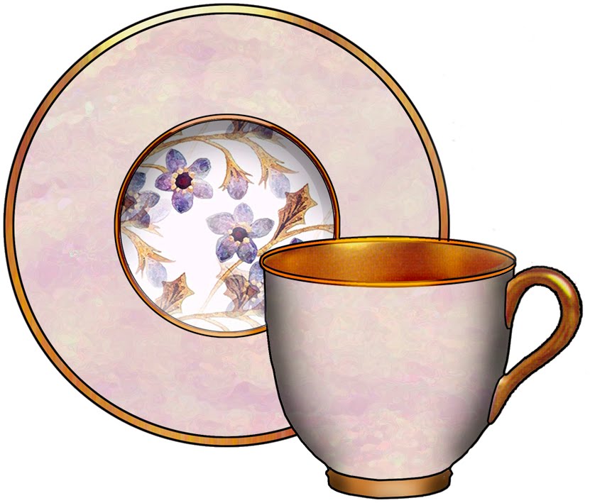ArtbyJean - Purple Wood Roses: Cup and Saucer Clip Art from set ...