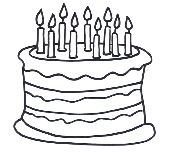 Birthday Cake Outline - Cliparts.co