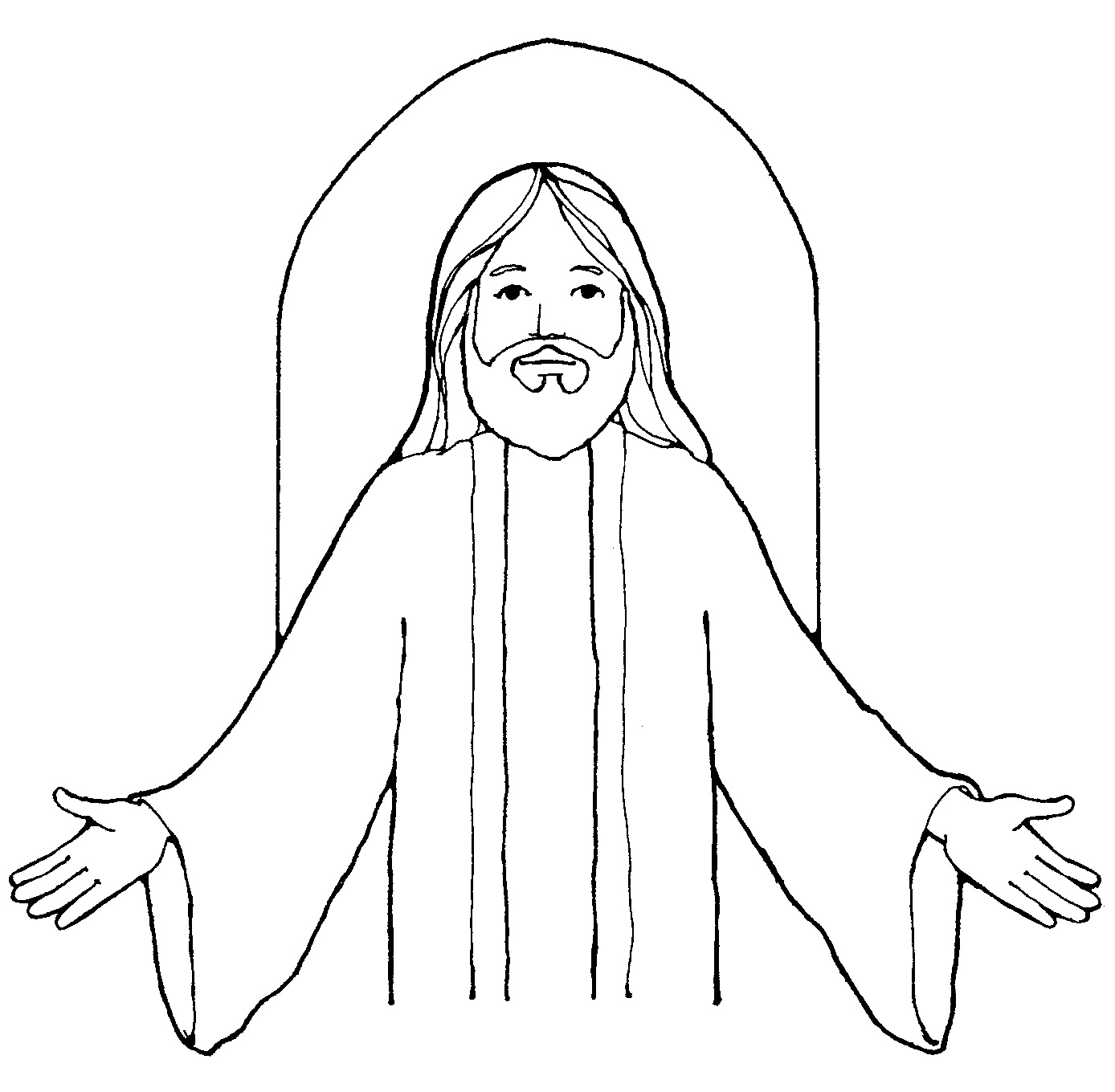 Free black and white clipart of jesus