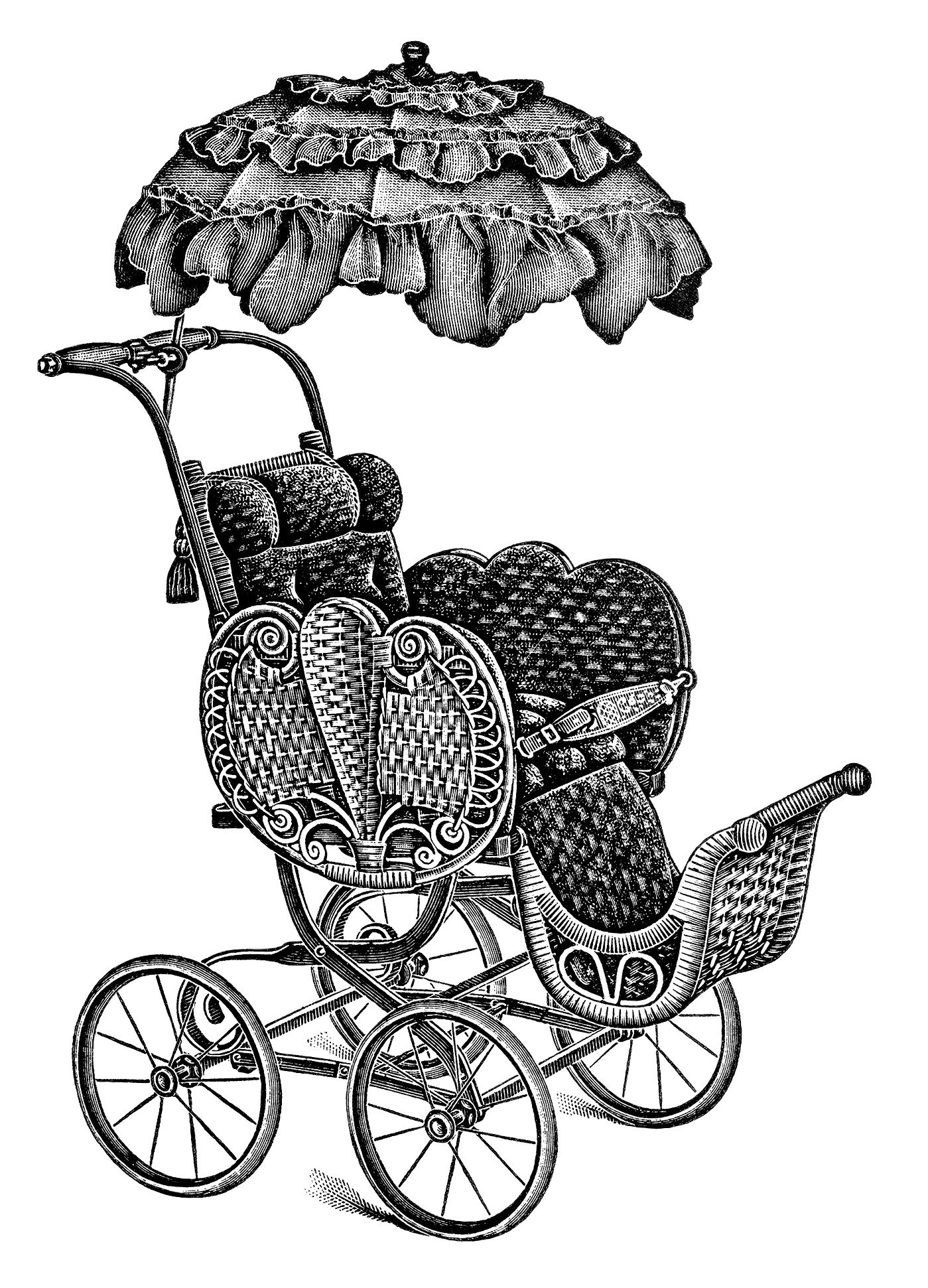 Baby Strollers ~ Free Vintage Clip Art | Old Design Shop Blog