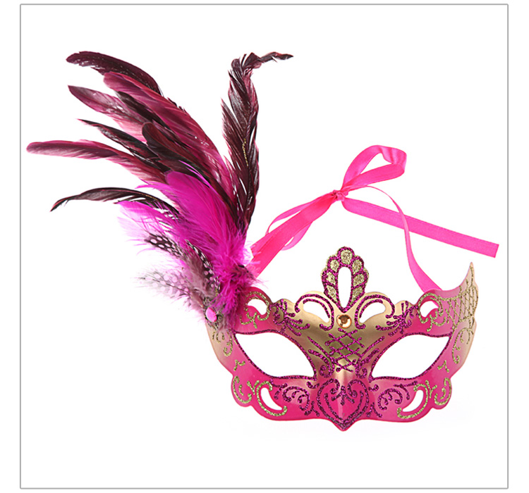 Princess feather masquerade masks ball colored drawing half face ...