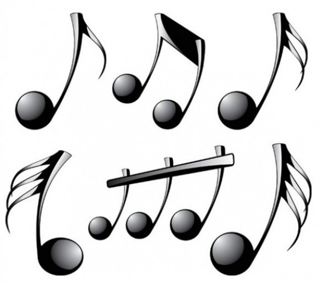 Shiny black musical notes Vector | Free Download