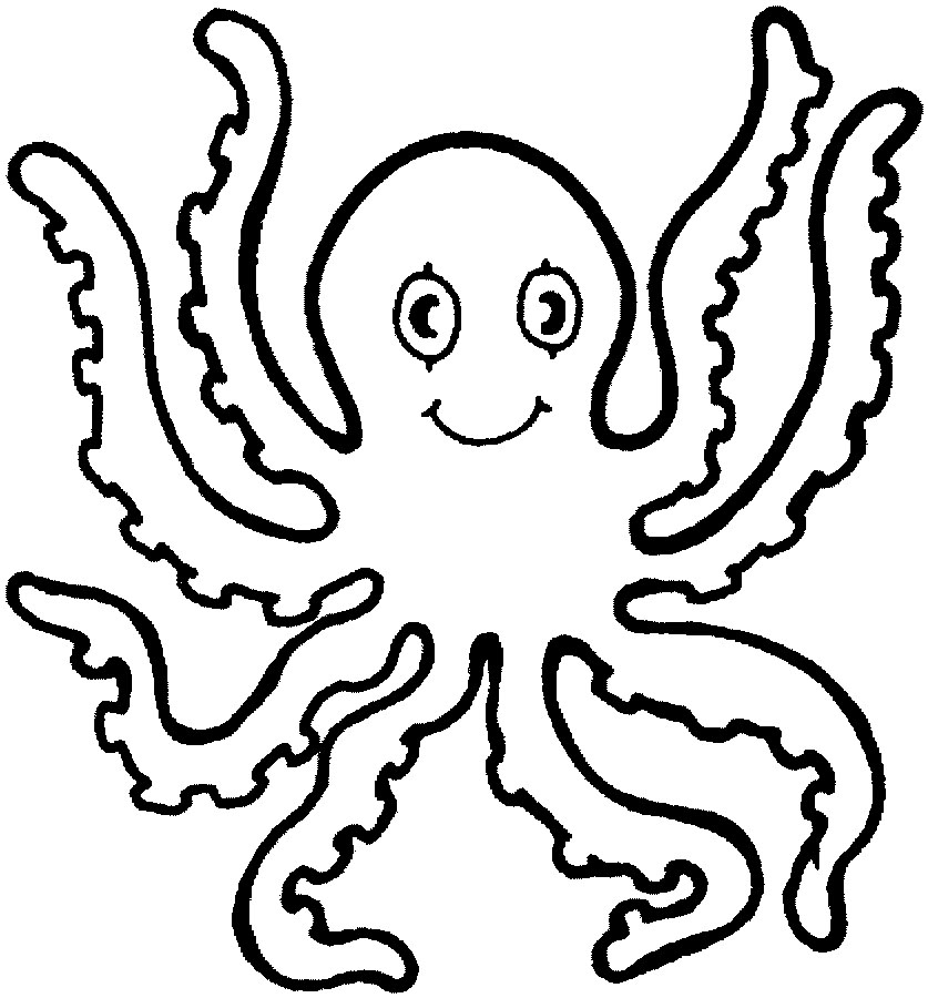 Octopus Outline - AZ Coloring Pages