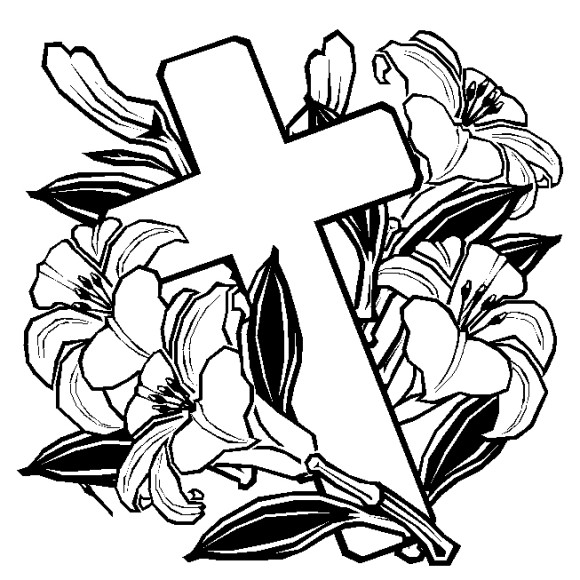 Cross With Flower Drawings - ClipArt Best