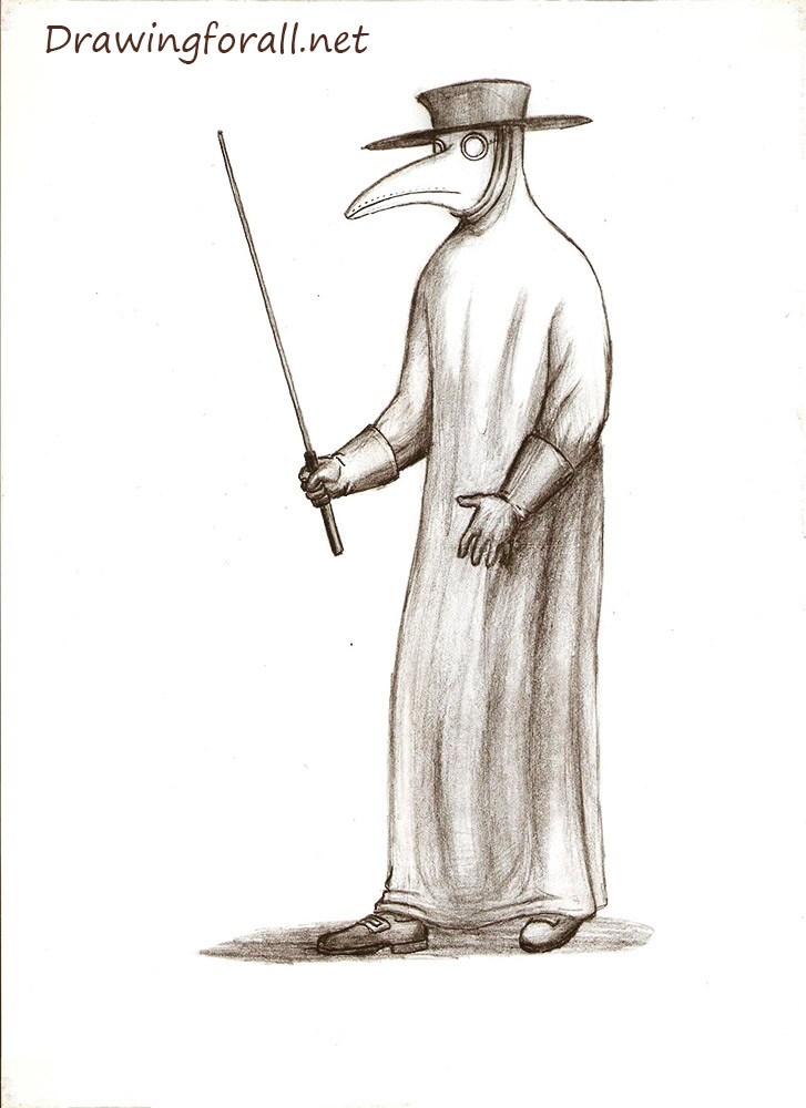 How to Draw a Plague Doctor | Drawingforall.net