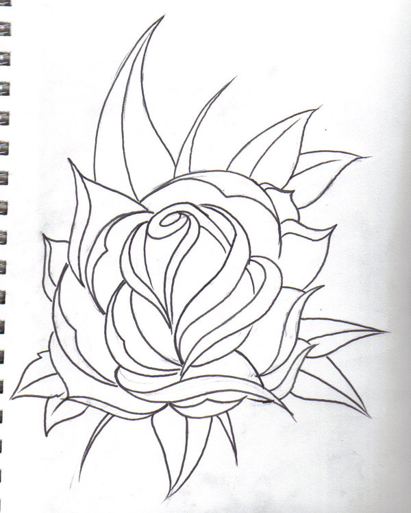 rose line drawing by TJKelly on DeviantArt